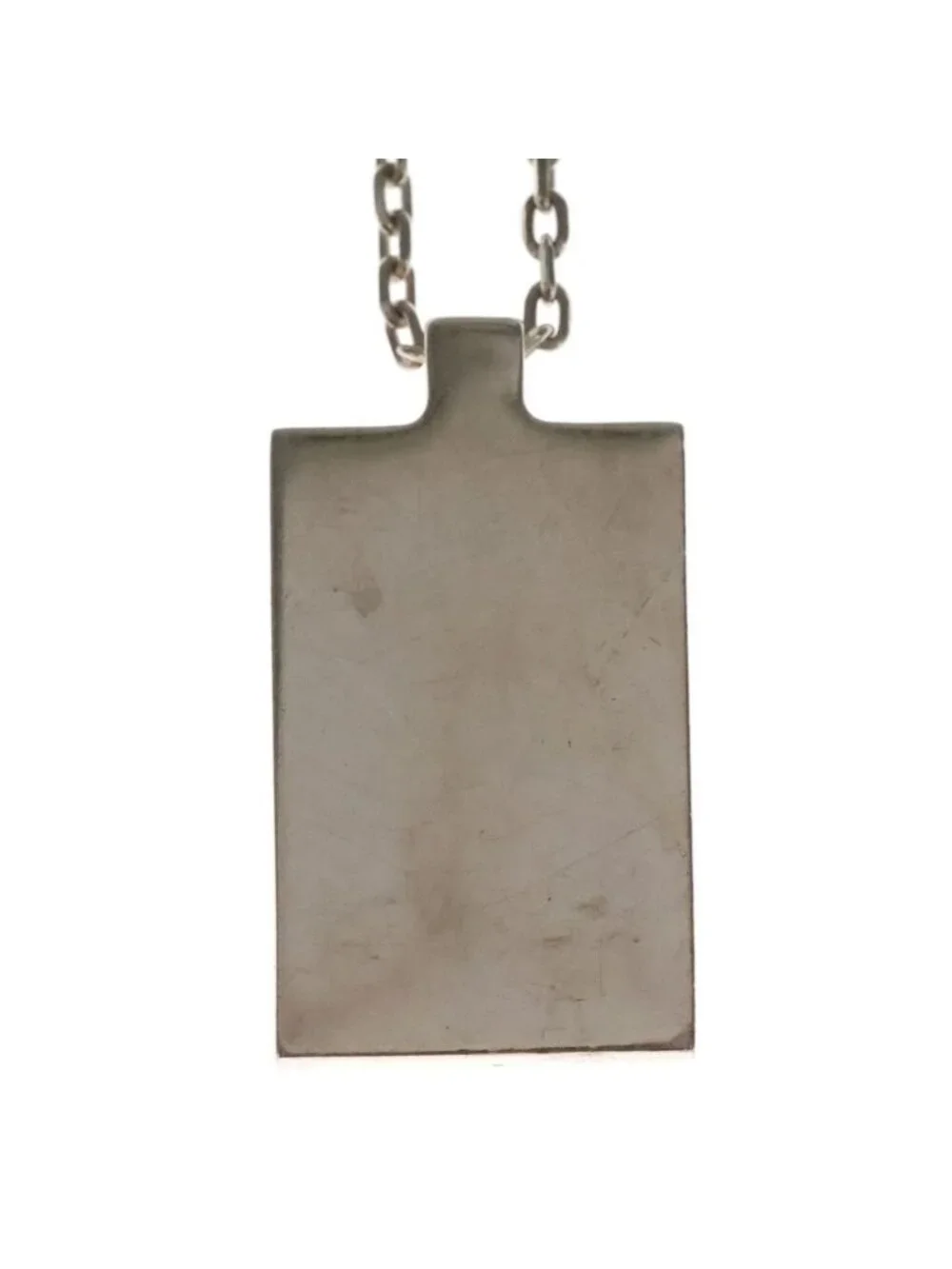 Gucci G Logo Plate Pendant Chain Silver Necklace